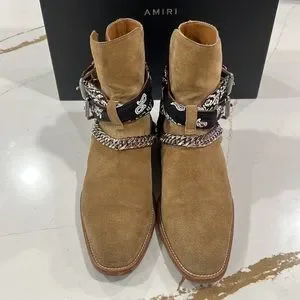 AMIRI | Shoes | Amiri Men Bandana Suede Tan Chelsea Boots  display picture 2